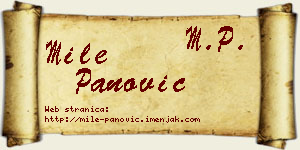 Mile Panović vizit kartica